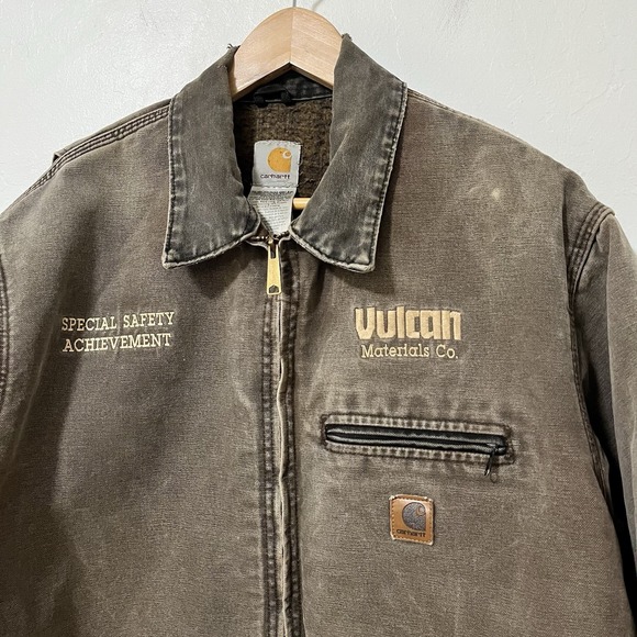 VTG Carhartt Mens Detroit Blanket Lined Canvas Jacket Size XLT Distressed‎ J97 - Picture 6 of 16